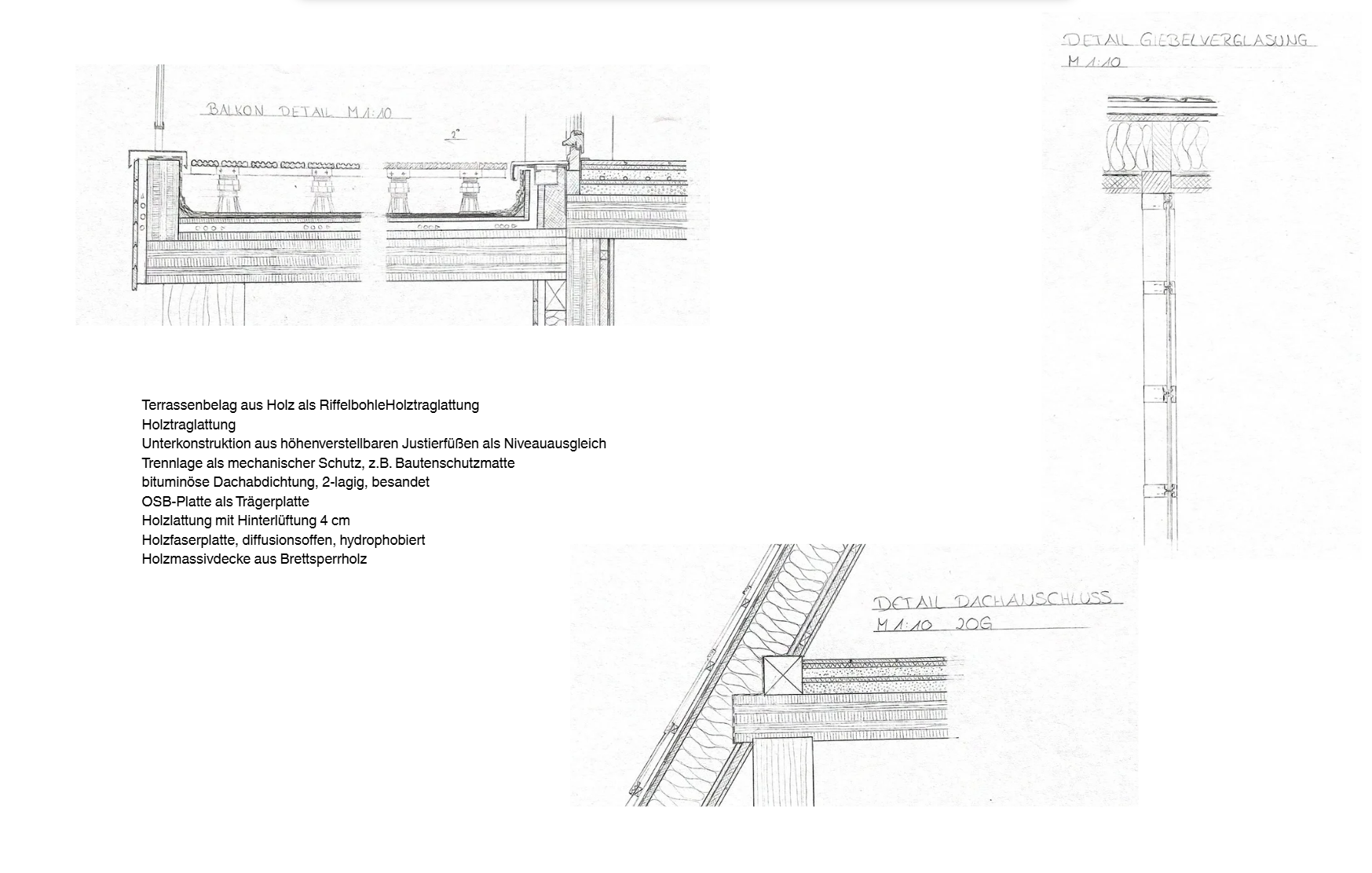 Balkon- und Deckendetail